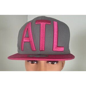 Atlanta ALT Gray And Pink Snap Back KBETHOS Premium Headwear 3D Embroidery READ